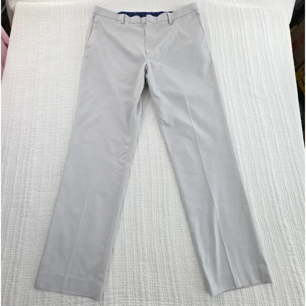 Banana Republic Travel Slim Fit Chino Pants‎ Mens 36x34 Gray Cotton Zip Pocket